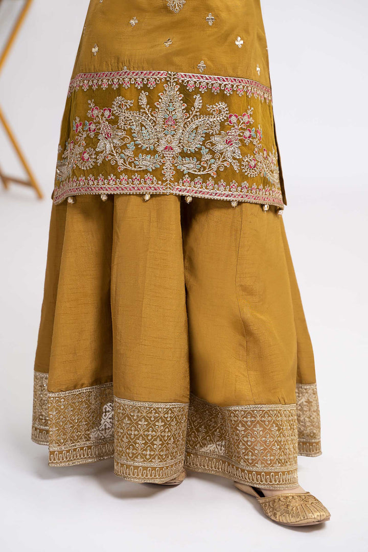 3 PIECE EMBROIDERED RAW SILK SUIT | MKS-EF24-09