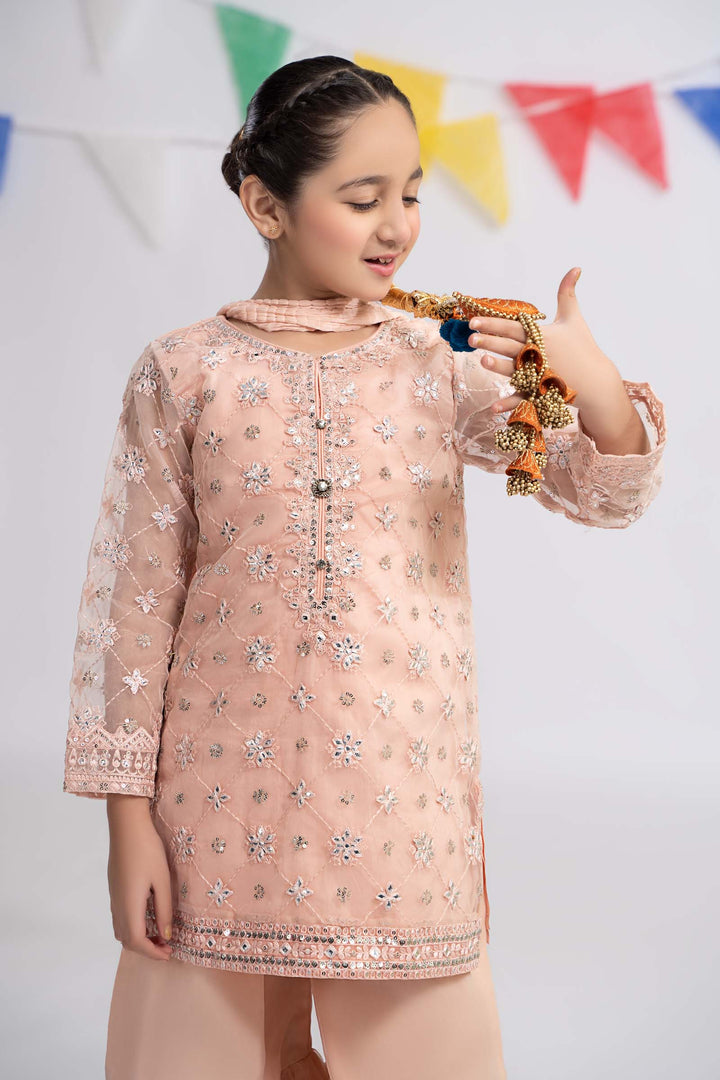 3 PIECE EMBROIDERED ORGANZA SUIT | MKS-EF24-11