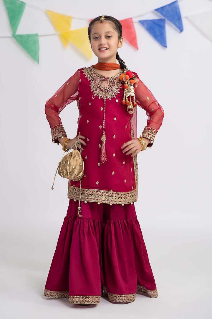 3 PIECE EMBROIDERED ORGANZA SUIT | MKS-EF24-12