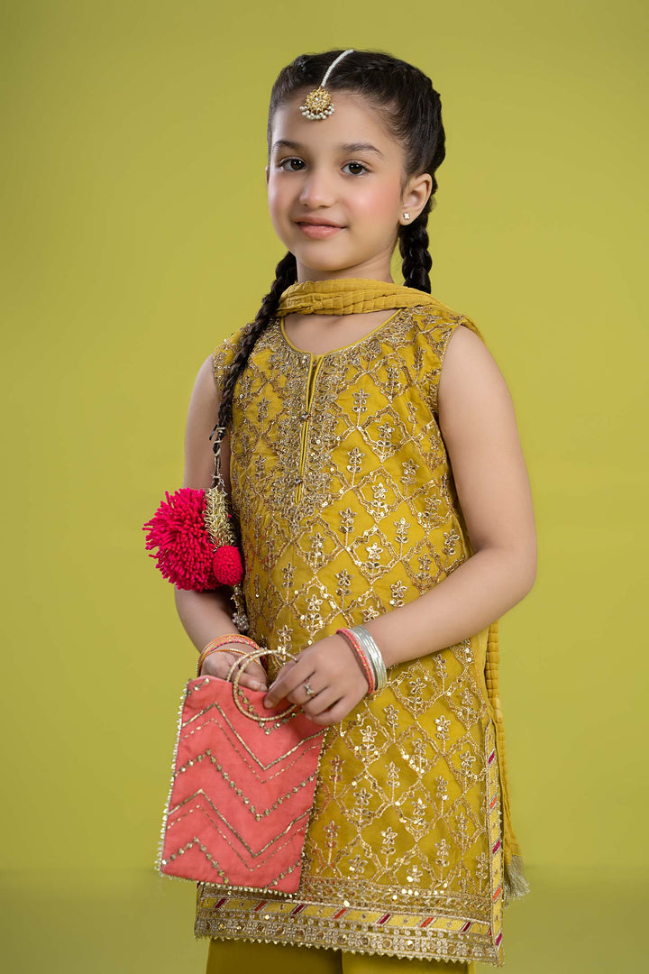 3 PIECE EMBROIDERED ORGANZA SUIT | MKS-EF24-14