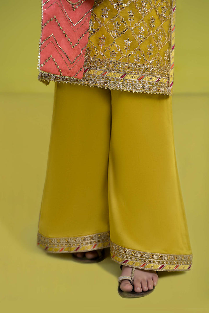 3 PIECE EMBROIDERED ORGANZA SUIT | MKS-EF24-14