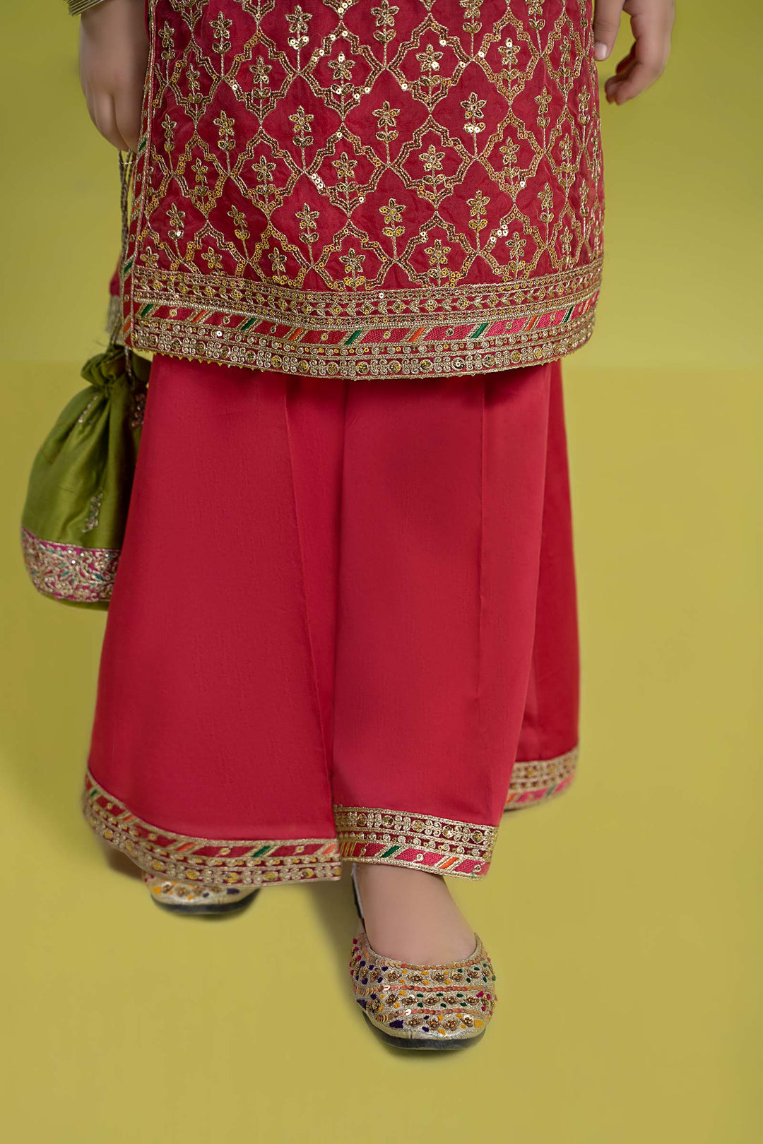 3 PIECE EMBROIDERED ORGANZA SUIT | MKS-EF24-14