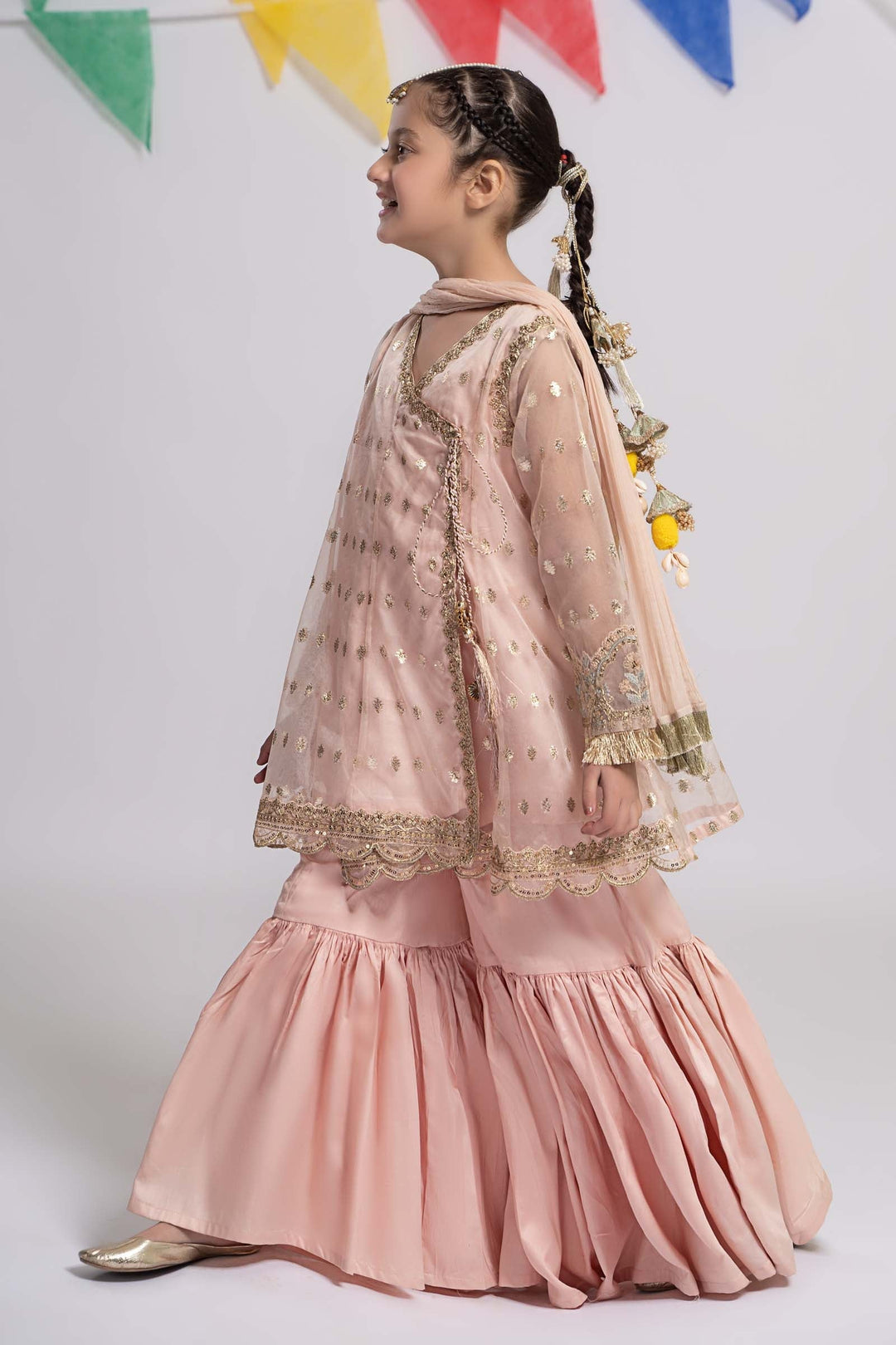 3 PIECE EMBROIDERED ORGANZA SUIT | MKS-EF24-18