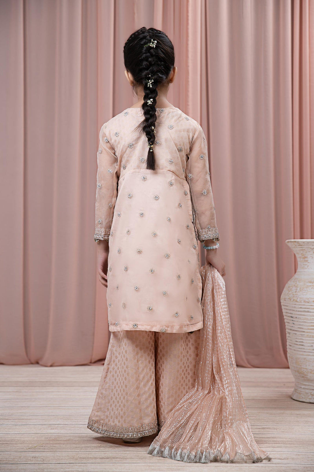 3 PIECE EMBROIDERED ORGANZA SUIT | MKS-EF24-25