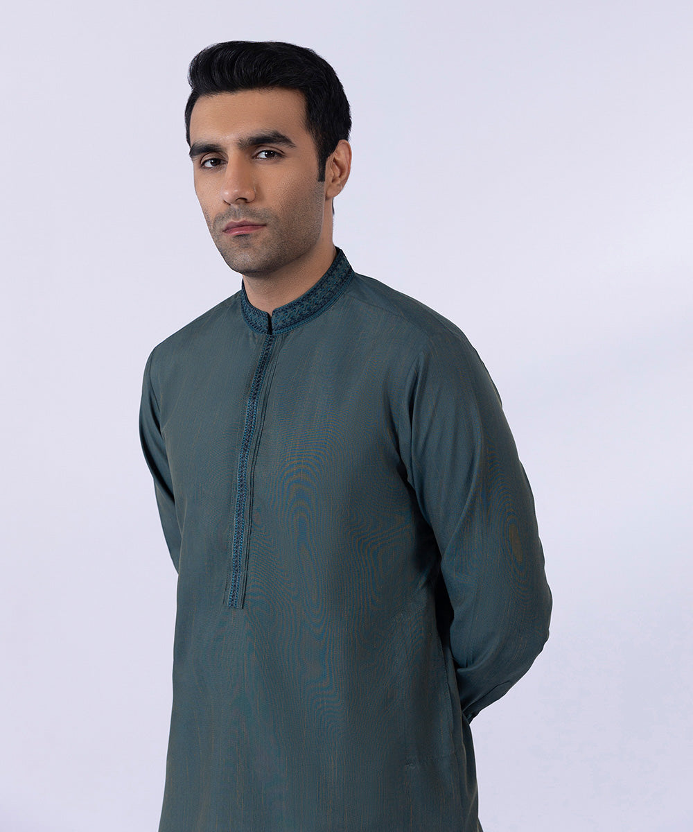 Embroidered Wash & Wear Suit