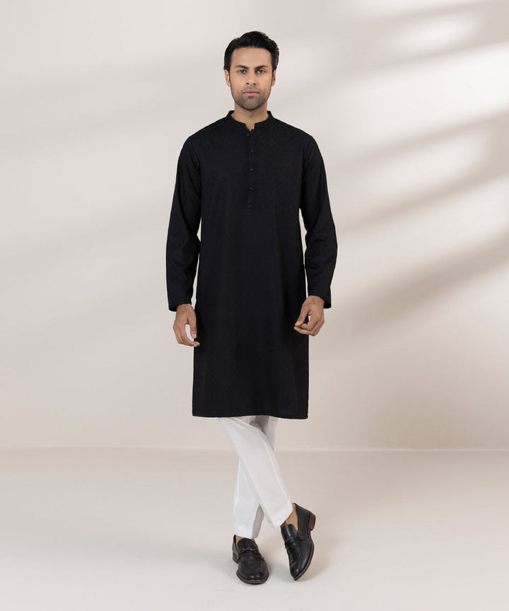 Embroidered Jacquard Kurta