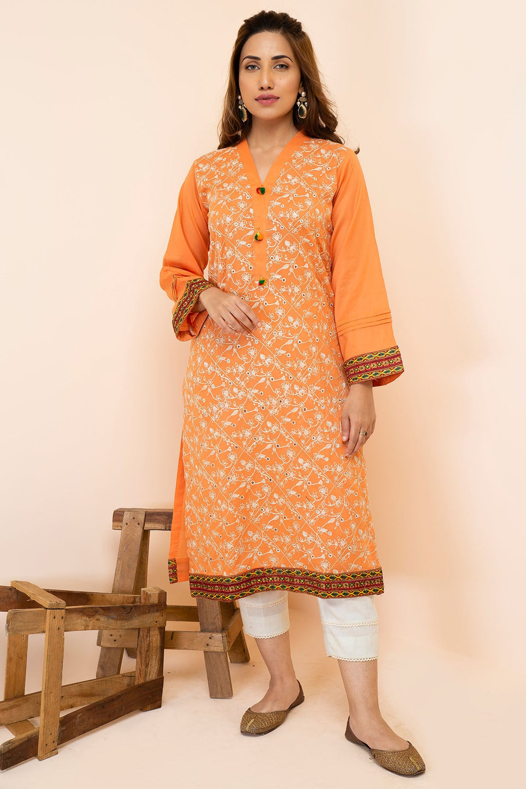 2490-RUSTY-SIDES EMBROIDERED LAWN STITCHED