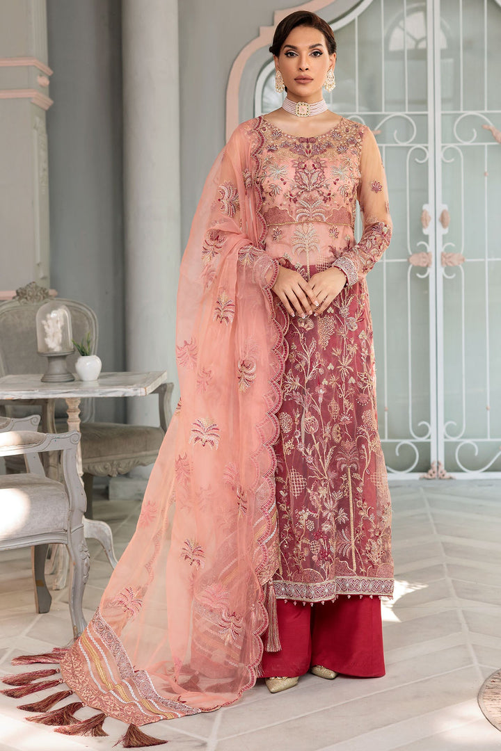 3394-JODHPUR EMBROIDERED SILK NET STITCHED