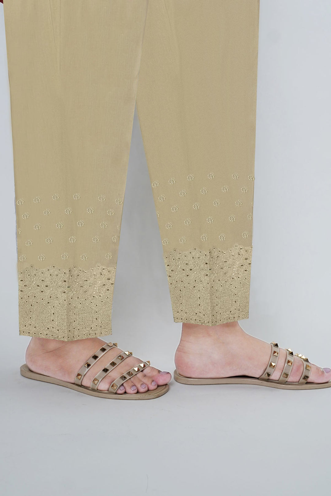 3685-SKIN EMBROIDERED TROUSER STITCHED