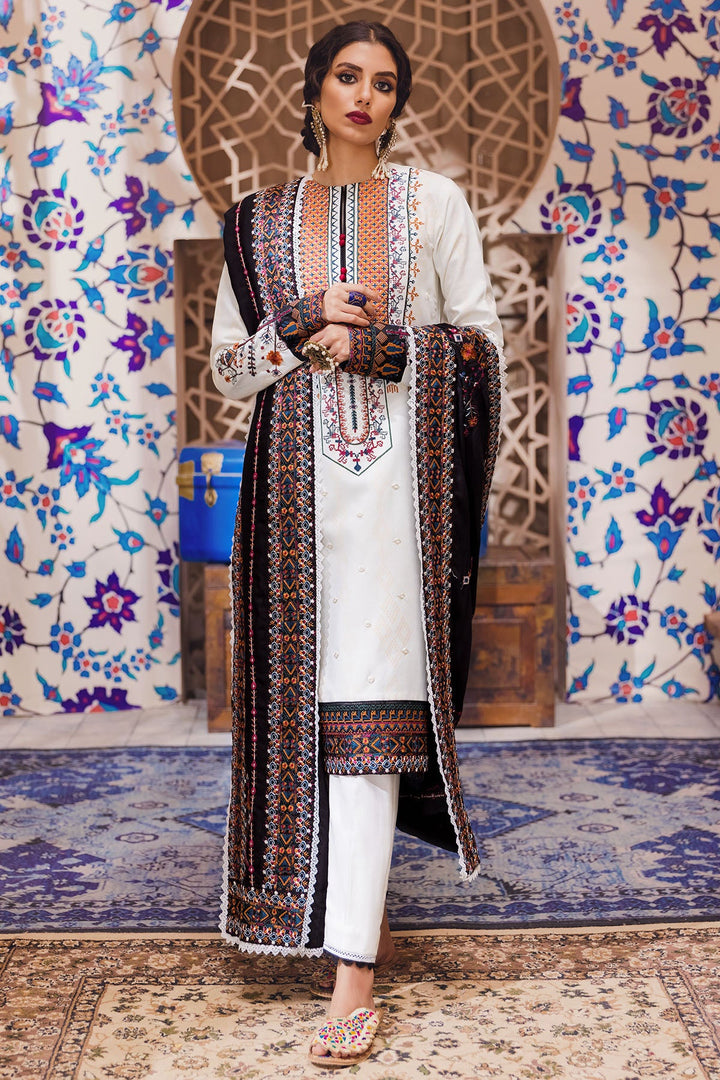 3734-SEVIL EMBROIDERED LAWN STITCHED