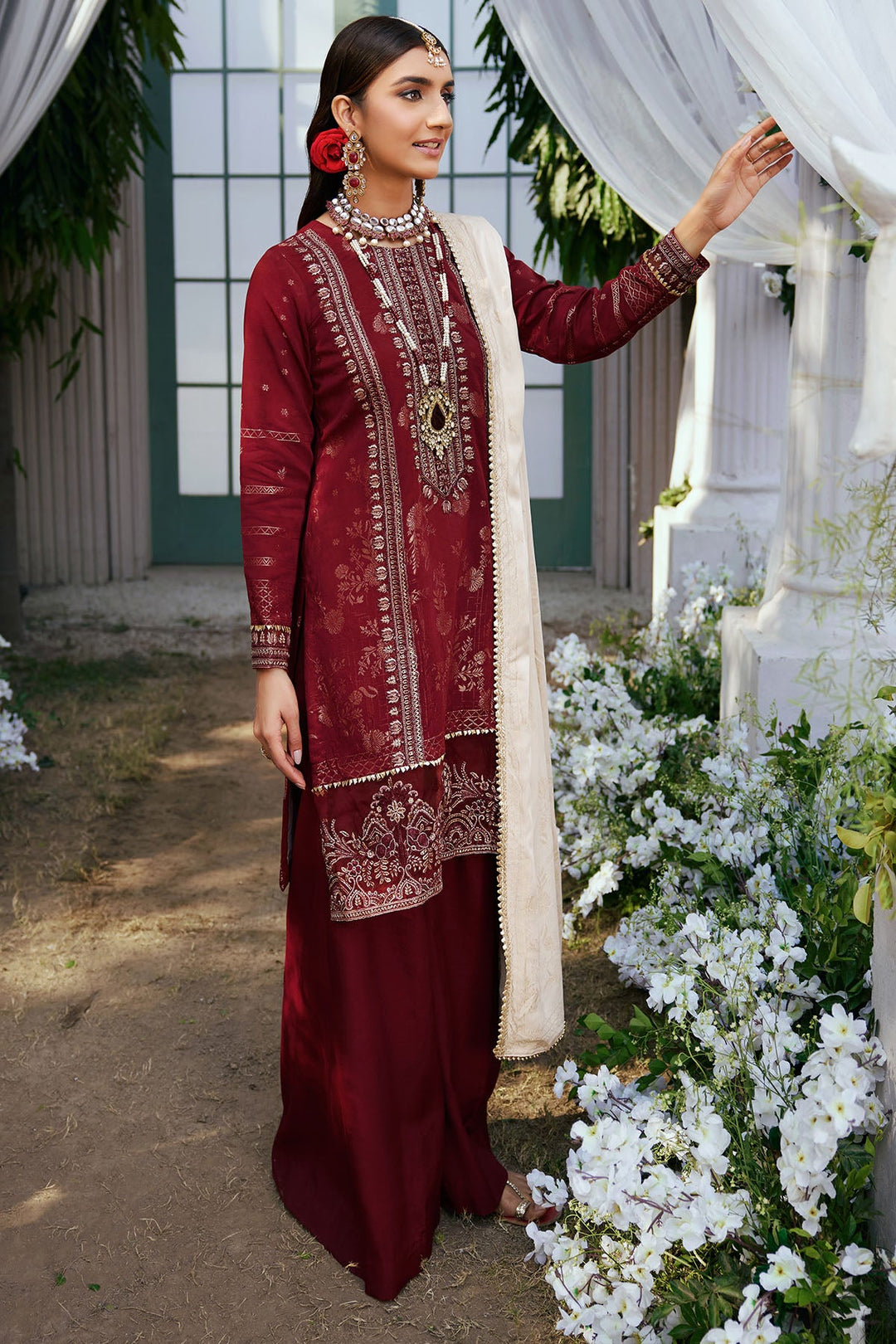 3852-GULNAR EMBROIDERED JACQUARD UNSTITCHED