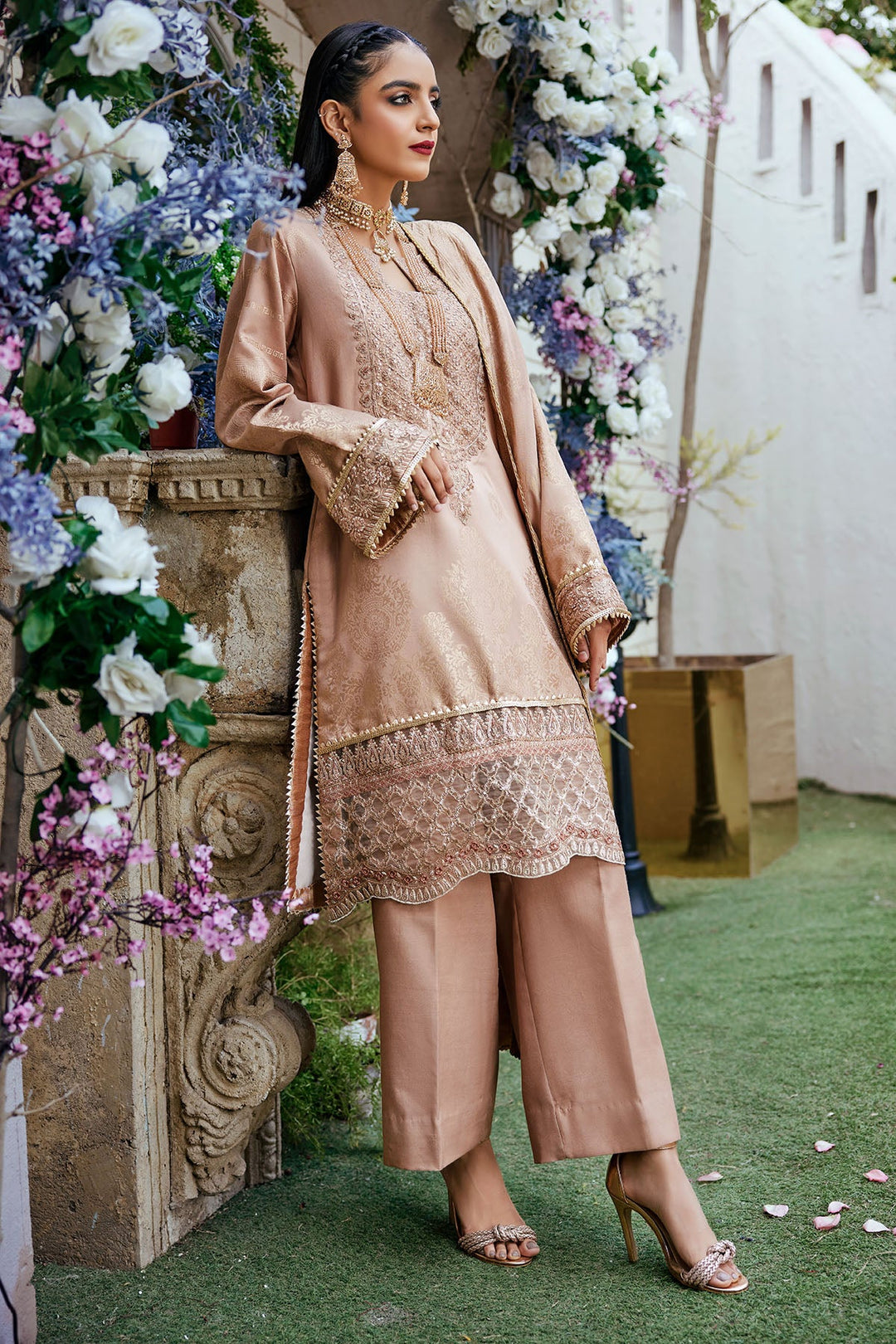 3869-SOHA EMBROIDERED BEMBERG CHIFFON UNSTITCHED