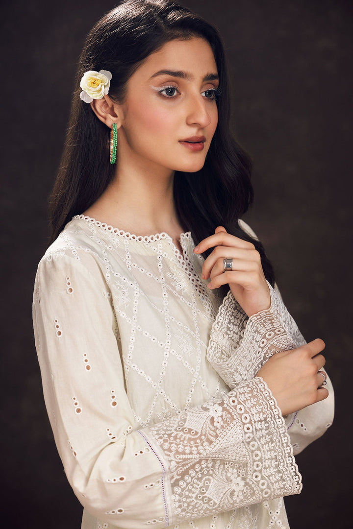 3992-ELELINE EMBROIDERED LAWN STITCHED