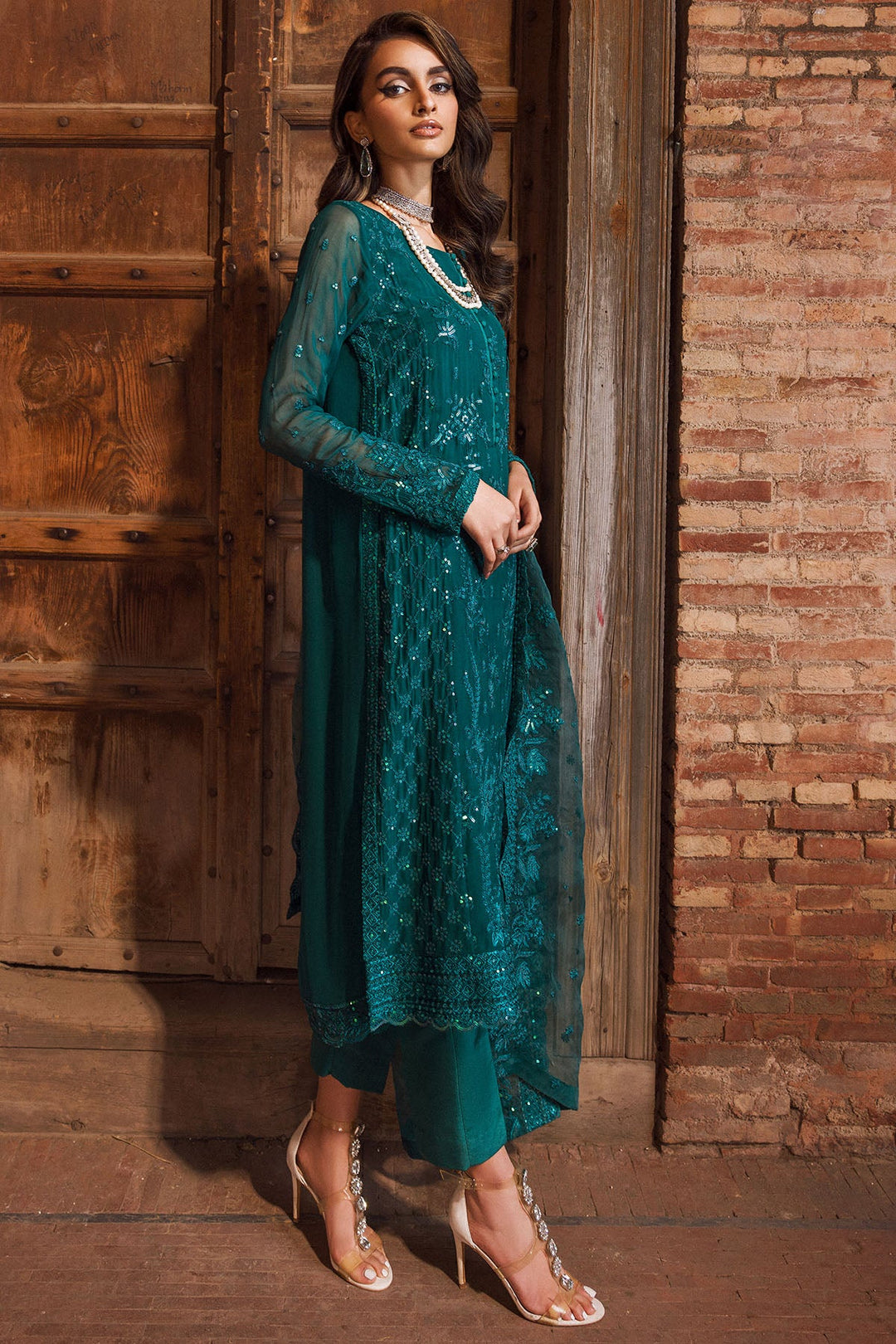 4123-ANUM EMBROIDERED BEMBERG CHIFFON UNSTITCHED