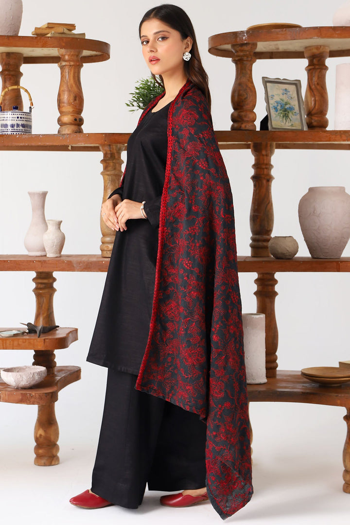 4202-KEYVAN EMBROIDERED KARANDI SHAWL