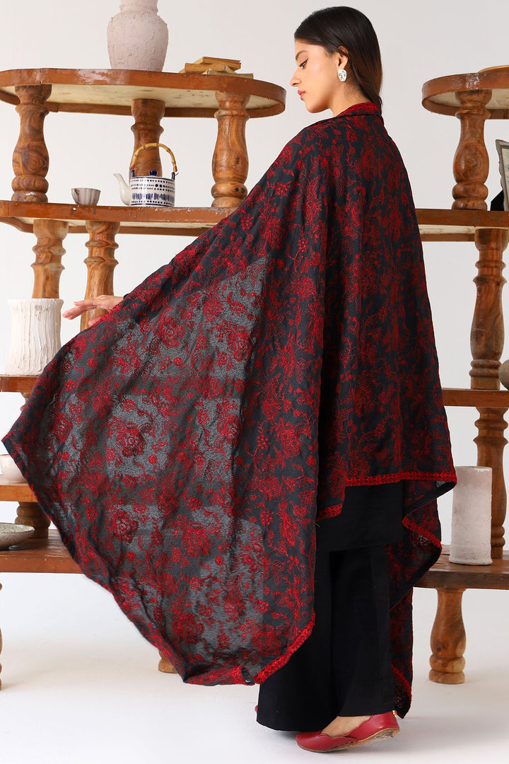 4202-KEYVAN EMBROIDERED KARANDI SHAWL