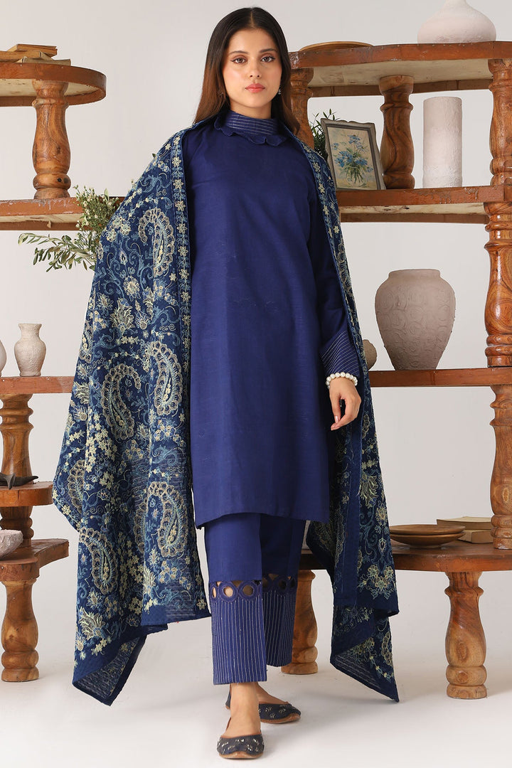 4213-NURAY EMBROIDERED KHADDAR SHAWL