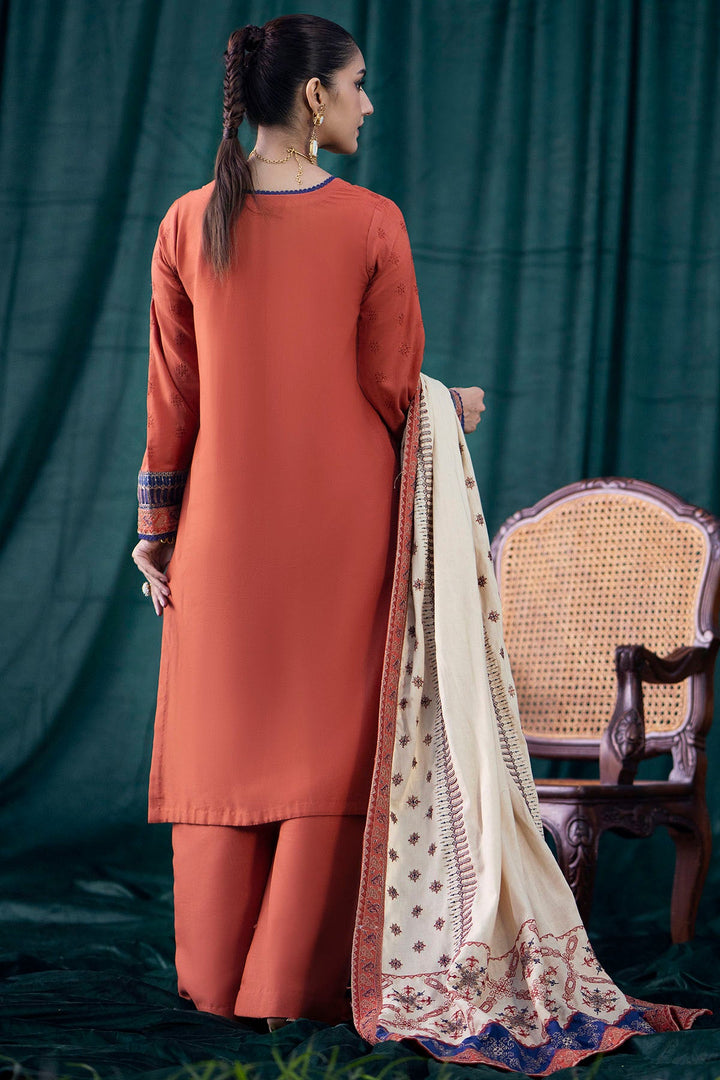 4351-RUMI EMBROIDERED KHADDAR STITCHED