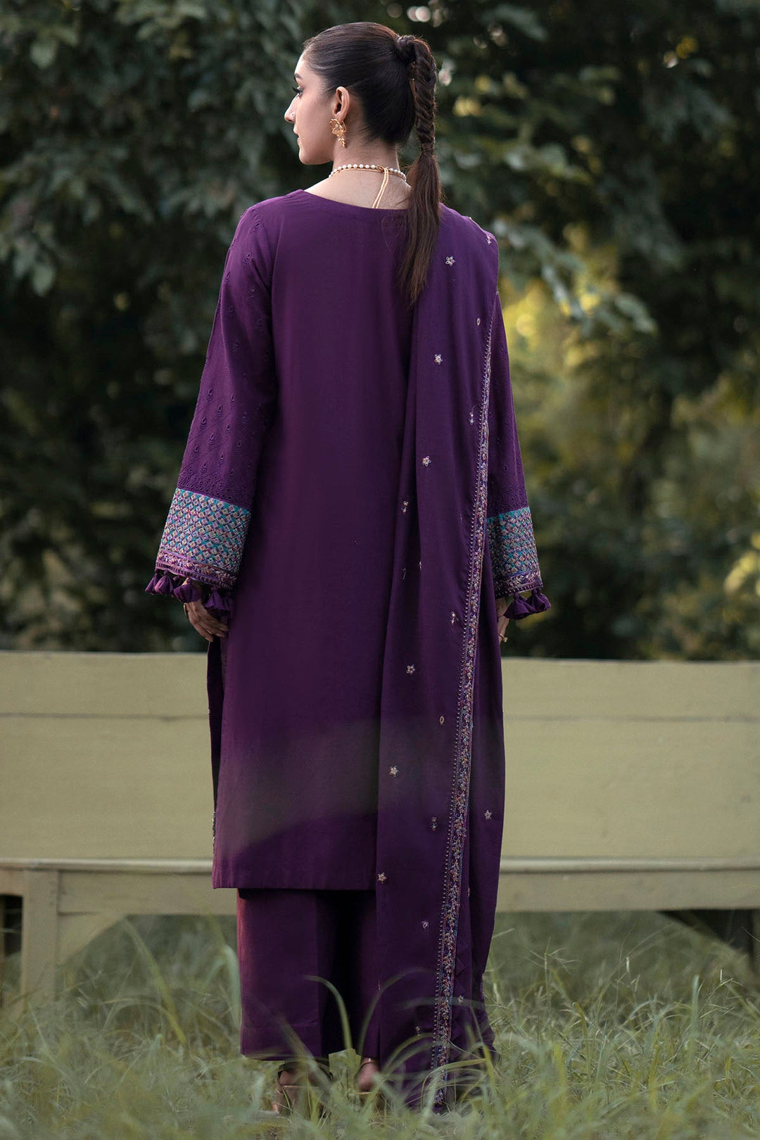 4356-ZIVA EMBROIDERED KHADDAR STITCHED