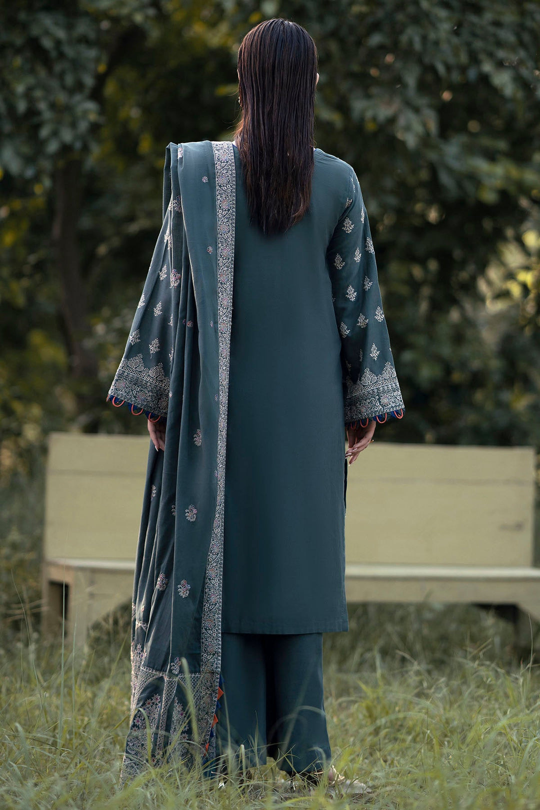 4358-MANDISA EMBROIDERED KHADDAR STITCHED