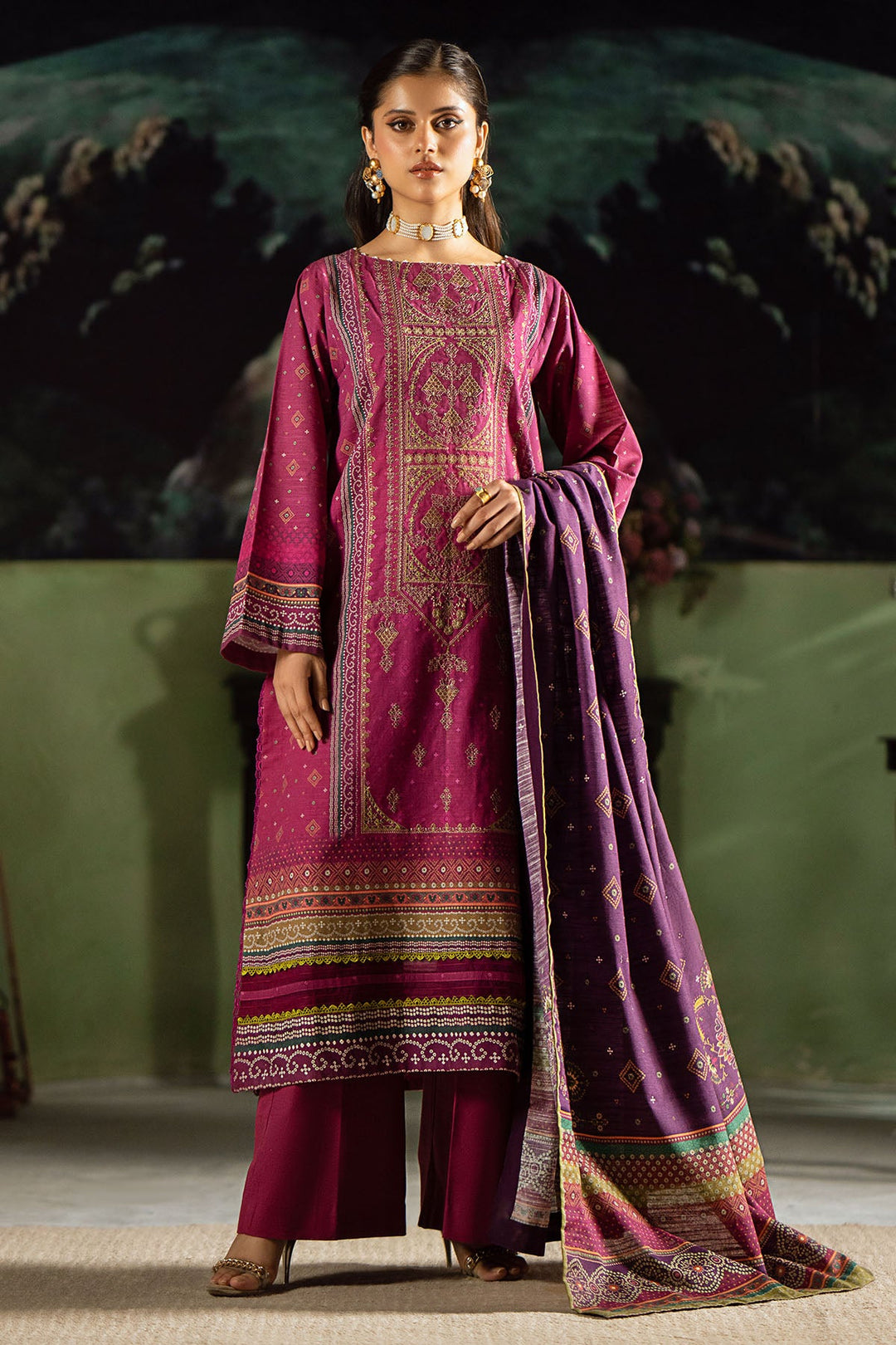 4381-SAYONEE DIGITAL PRINTED KHADDAR STITCHED