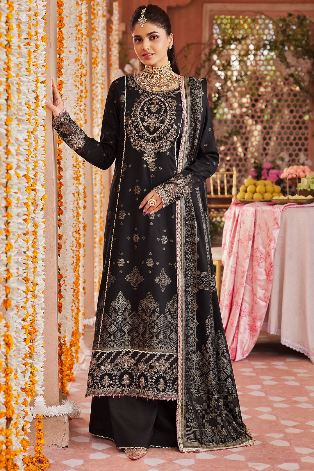 4393-RESHIMA EMBROIDERED JACQUARD UNSTITCHED