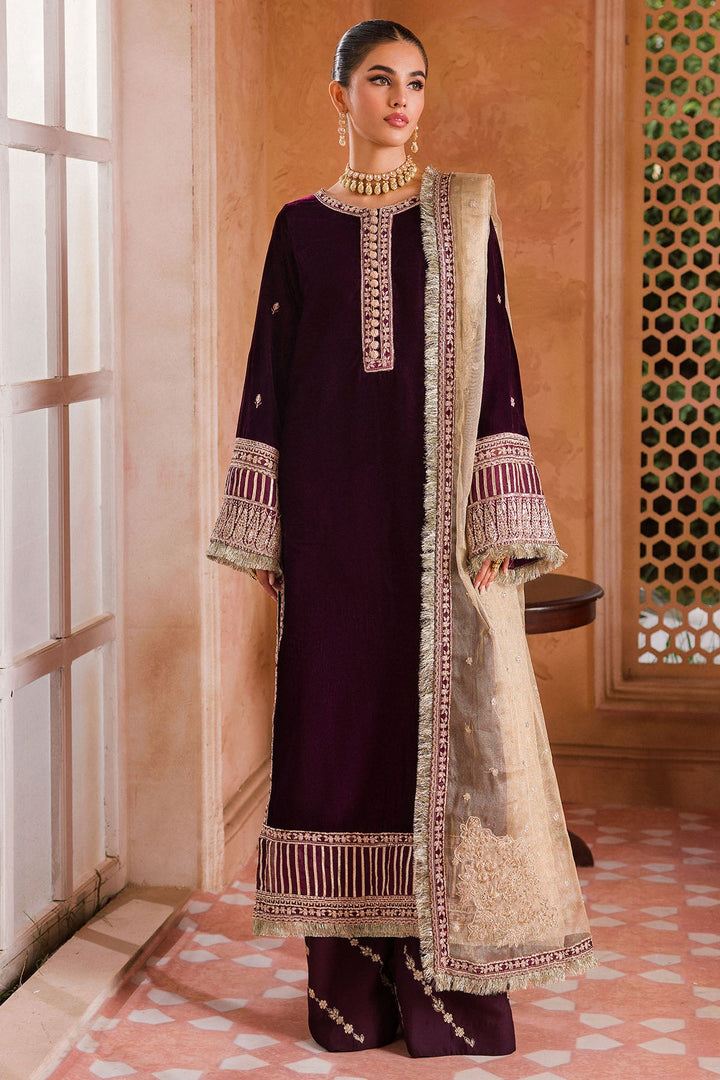 4402-AFSEEN EMBROIDERED VELVET UNSTITCHED