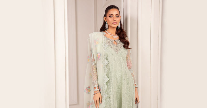 3 PIECE EMBROIDERED ORGANZA SUIT | SF-EF24-03