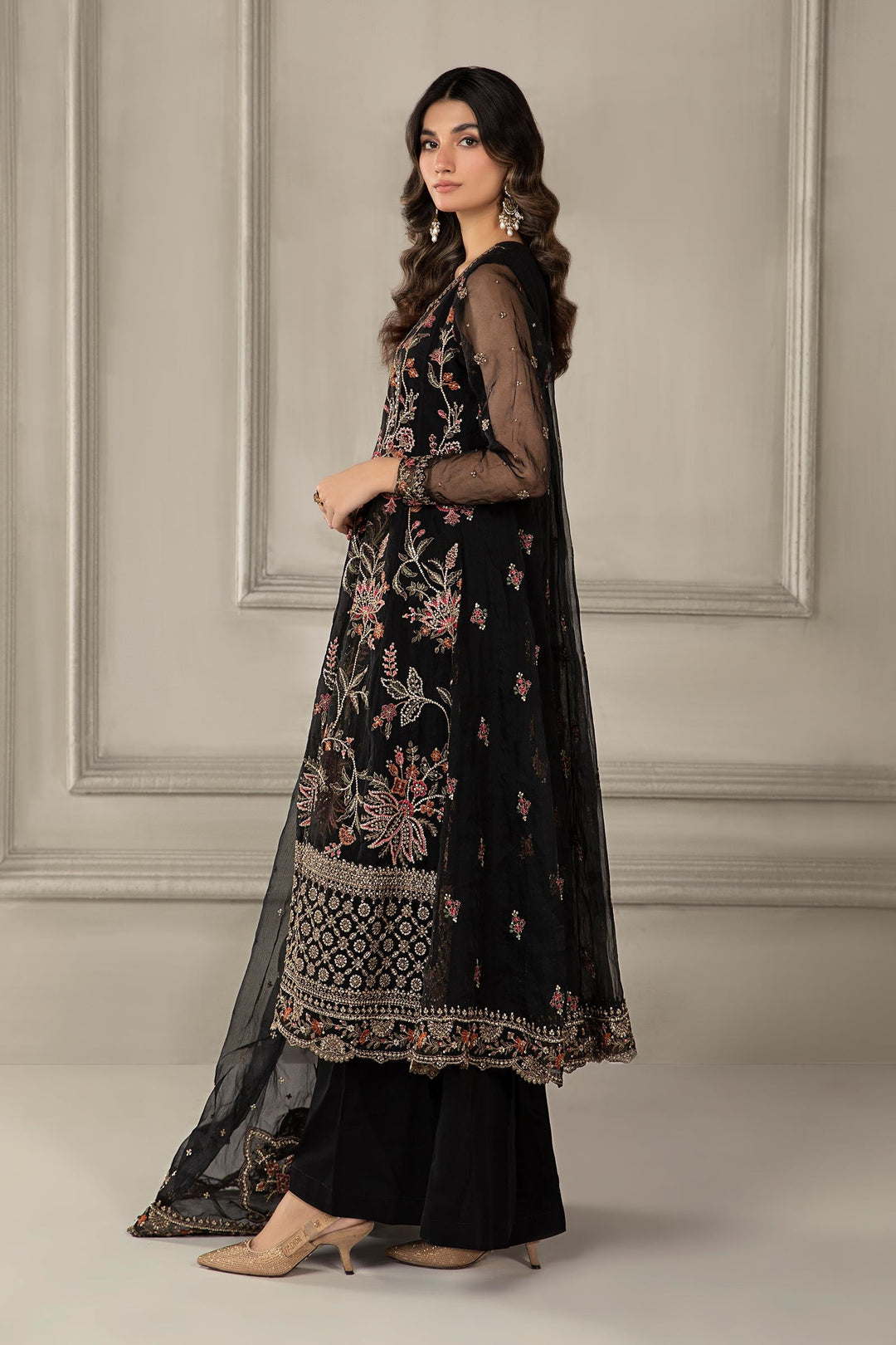 3 PIECE EMBROIDERED ORGANZA SUIT | SF-EF24-19