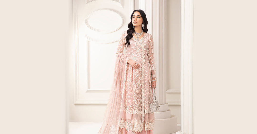 3 PIECE EMBROIDERED ORGANZA SUIT | SF-EF24-09