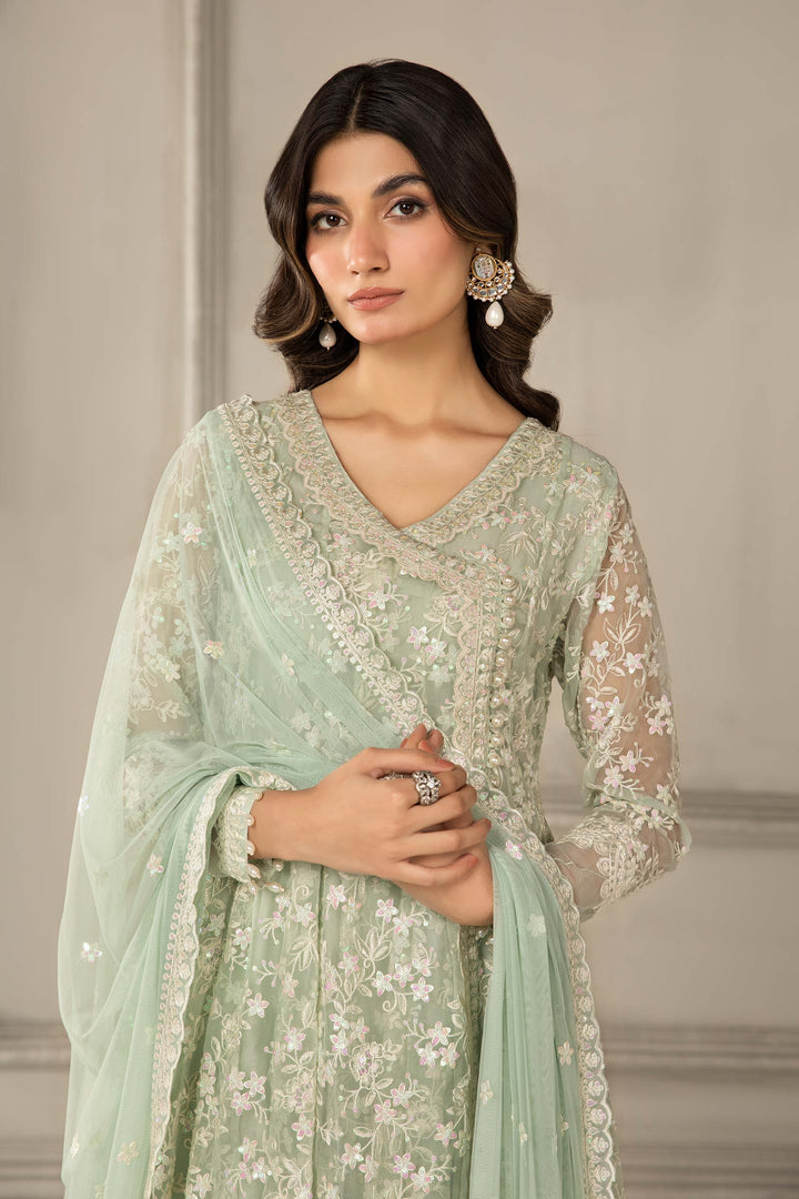 3 PIECE EMBROIDERED ORGANZA SUIT | SF-EF24-09