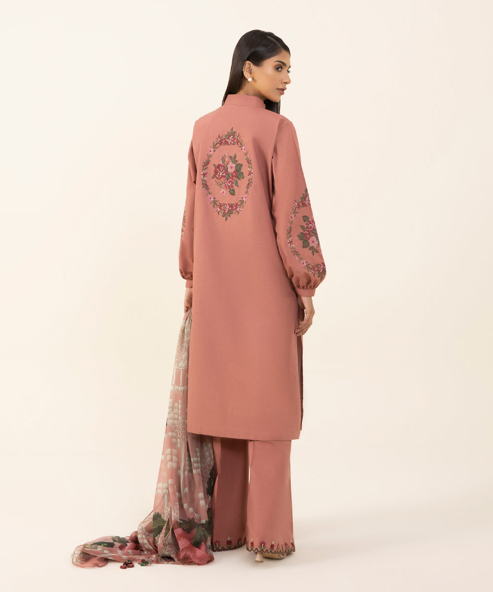 3 Piece - Embroidered Cambric Suit