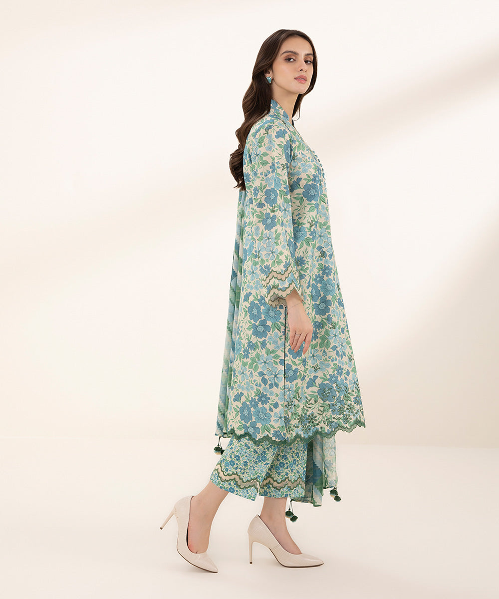 3 Piece - Embroidered Zari Lawn Suit