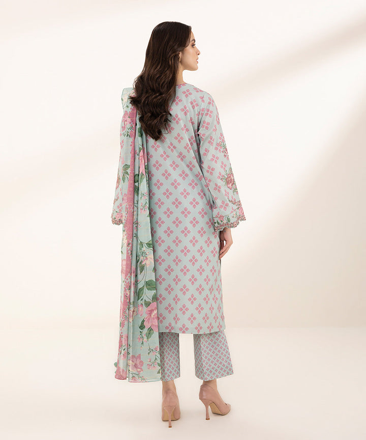 3 Piece - Embroidered Zari Lawn Suit