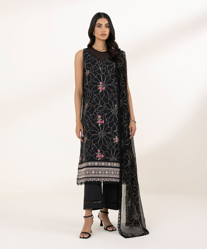 3 Piece - Embroidered Jacquard Suit