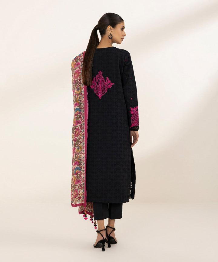 3 Piece - Embroidered Jacquard Suit