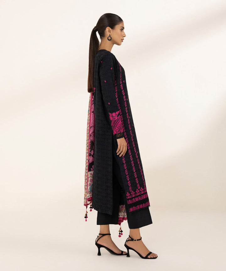 3 Piece - Embroidered Jacquard Suit